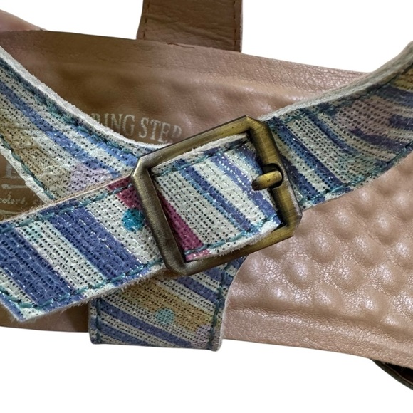 L'Artiste by Spring Step Leather Women's Vella Comfort Wedge Sandals Blue Size 7 - Picture 11 of 15